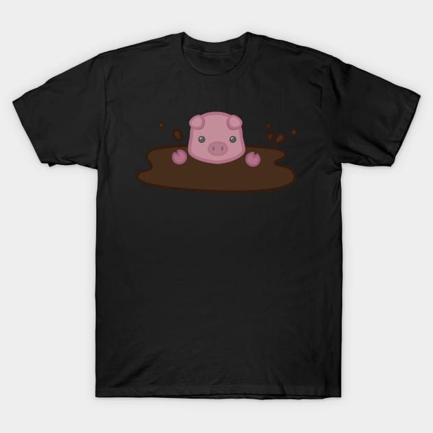 Pleasantly Plump Piggy in Mud T-Shirt by seekingcerulean